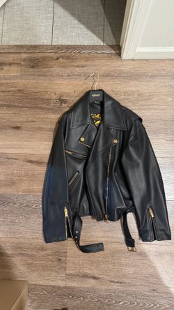 Versace leather biker jacket