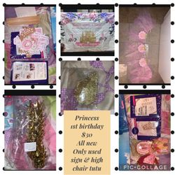 Princess 1st Birthday Party  Decor $30 FOR ALL