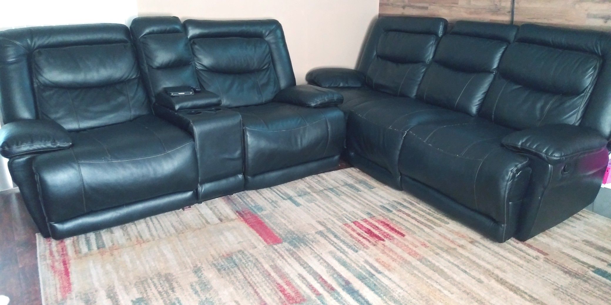 2 Sofas negros Reclinables/2 Black Couche s 🖤