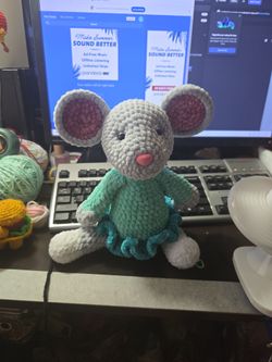 Hand made crochet mouse