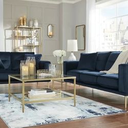 Macleary Navy Sofa Loveseat

