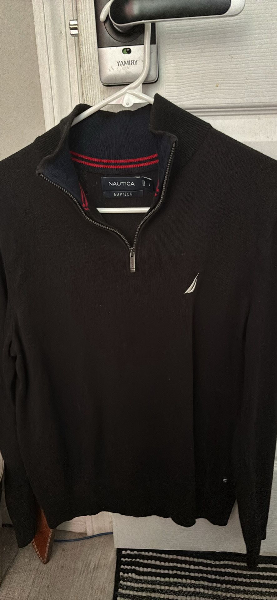 Nautica Black Quarter Zip And Gray Sweater