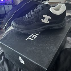 Black and white Chanel trainers 