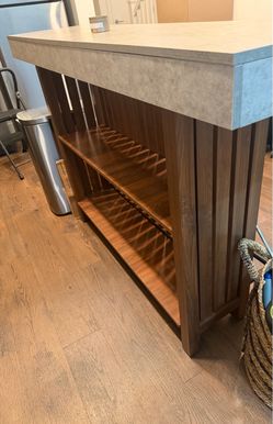 Bar with shelves