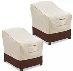 Vailge Patio Chair Covers, Lounge Deep Seat Cover, Heavy Duty And Waterproof Outdoor Lawn Patio Furniture Covers (2 Pack - Large, Beige & Brown) 2 Pac