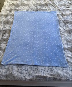 Blue Star Print Fleece Baby Blanket