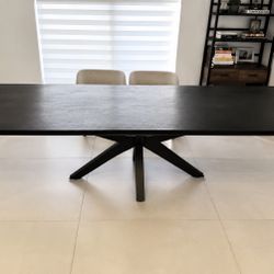 Restoration Hardware Solid Oak Black Dining Table 108”
