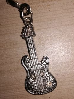 Guitar pendant, Zipper pull, duffle bag decor