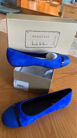 Blue suede ladies shoe 7.5 Brand New in box