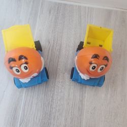 2 M&M's Orange Character Dump Truck's 