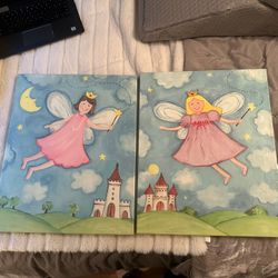 set of child fairy paintings 