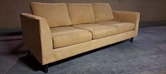 Nice West Elm Mustard Yellow Sofa.
