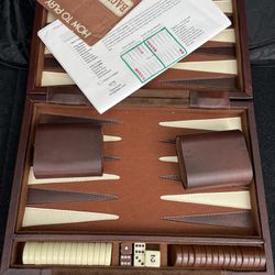 Vintage Skor-Mor Complete Backgammon Set Board Game Briefcase