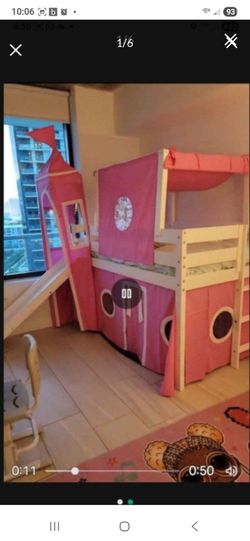 Girls Princess bed and mattress 6 piece bedroom set