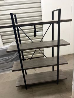 Rack with wooden shelves