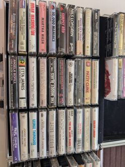 80s/90s Cassette Lot — Two 30-Cassette Carrying Cases + Loose Bonus Tapes