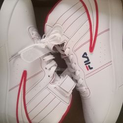 White And Red FILA Size 9