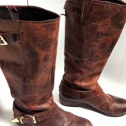 Steve Madden Suspekt Distressed Leather Mid Calf Boots - Size 8.5