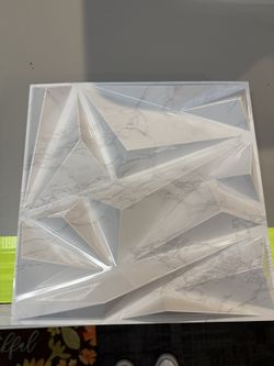  3D Wall Panels for Interior Wall Decor, Modern Diamond Wall Panels, 12'x12" White Marble