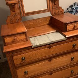 Antique Dresser With Mirror 