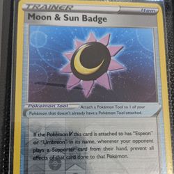 Pokemon Card Moon & Sun Badge Holo