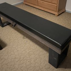 Used-Faux Leather Bench With Storage 