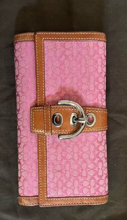 Coach Signature Canvas Bifold Wallet Pink