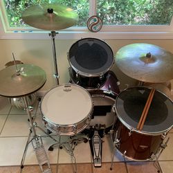 4-Piece Drum Set, Great Cymbals