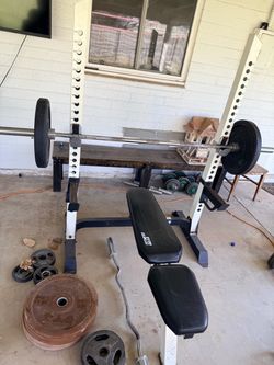 Complete Home Gym Setup – Power Rack, Bench, Olympic Bar & Weights
