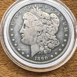 1890 Silver Morgan Dollar - Dark Tone 