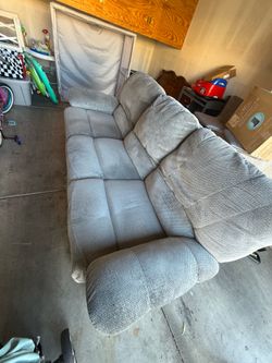 Gray Fabric Recliner Sofa
