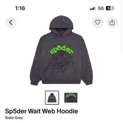 brand new sp5der hoodie no tags but never used and size large 