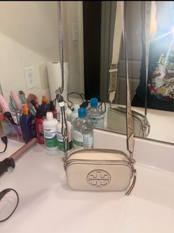 Tory Burch Cream Leather Crossbody Bag