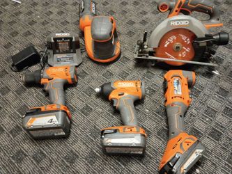 Rigid powertools saw sander .multitool impact and drill with charger
