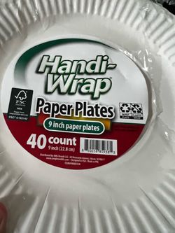 Handi wrap 9” paper plates $10 per cases