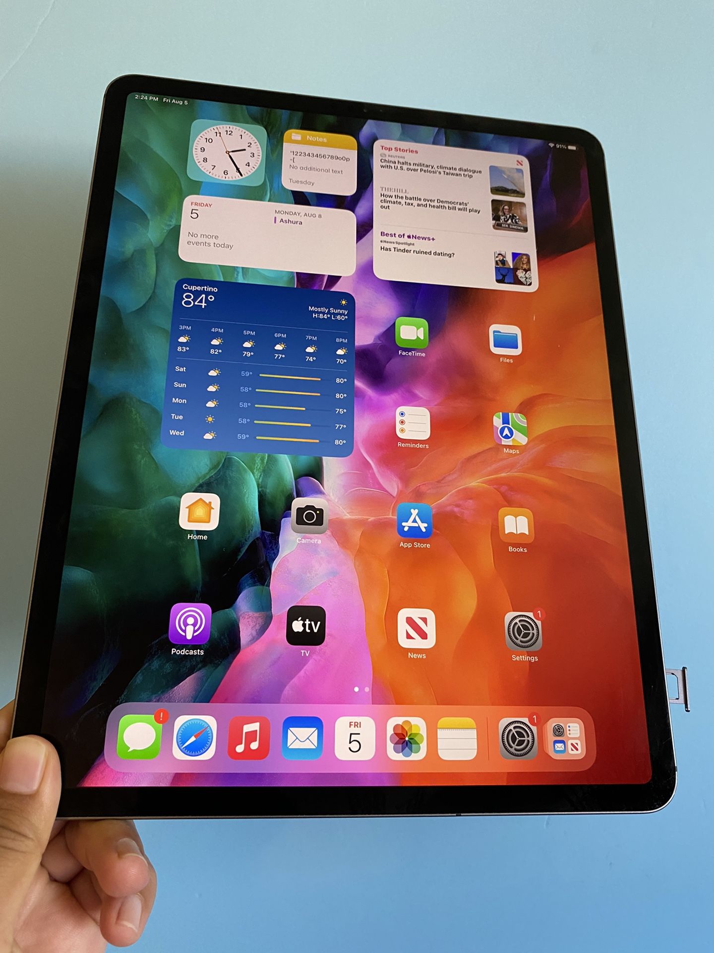 256GB Apple IPad Pro 12.9” 4th Generation (2020 Model/ Face ID/Liquid Retina ) WiFi + cellular (LTE/Unlocked) with Accessories(Apple pencil supported)