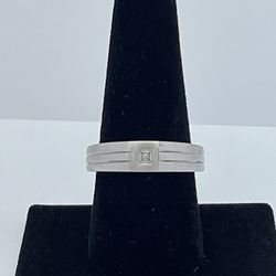 White Gold Diamond Ring 14K New 