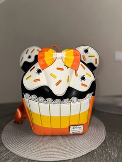 Loungefly Disney Minnie Mouse Halloween Candy Corn Mini Backpack Orange