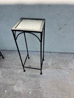 Glass top metal stand