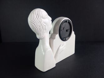 Vintage 1983 Ceramic Figural Art Deco Style Desktop Clock
