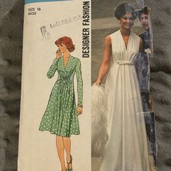 Vintage Simplicity 6672 Pattern Designer Fashion Size 16 Pre Owned