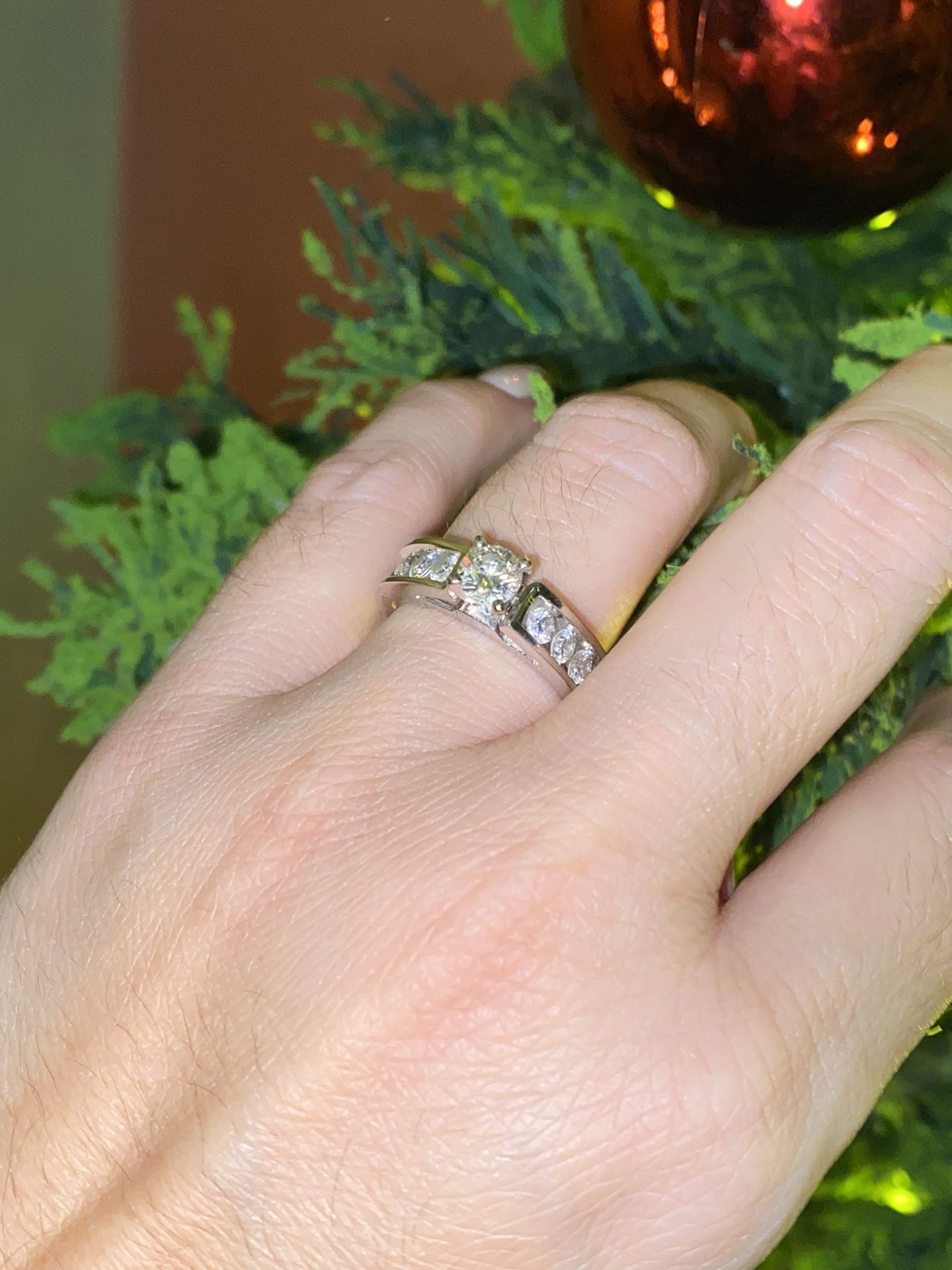 Diamond Engagement Ring “2 Carat” 14k White Gold