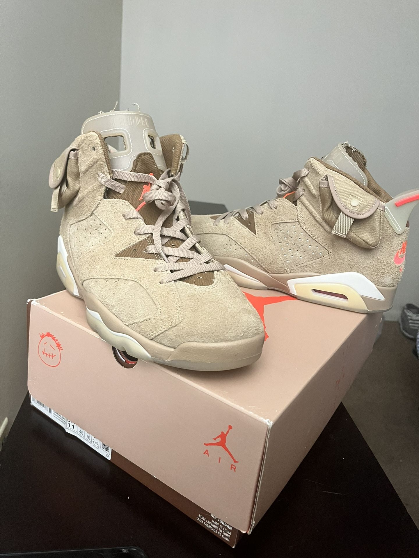 Jordan 6 British Khaki Travis Scott Sz 11