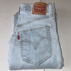 Levi's Ribcage Straight Ankle Jeans High Rise Button Fly Light Wash Size 27