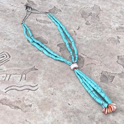 Turqoise heishi silver necklace
