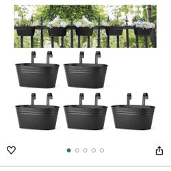 Metal Iron Hanging Black Planters- set of 5