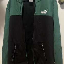 Green/Black Puma Zipup sweater