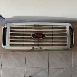 New Grille + Emblem for Ford F250 F350 fits 2005 to 2007 NEW and Excursion 2005