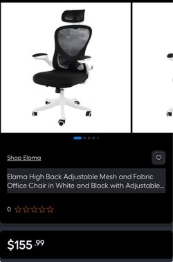 Elama white/black office chair