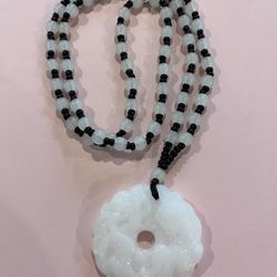 This exquisite Burmese handmade natural jade necklace symbolizes wealth and good fortune! A warm blessing for precious moments in life!